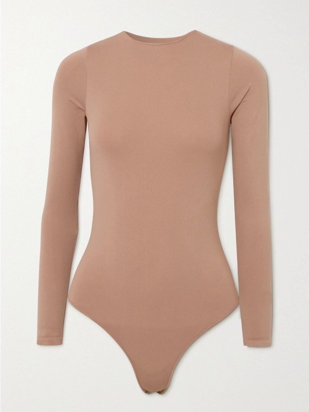 Skims ESSENTIAL CREW NECK LONG SLEEVE BODYSUIT Color: DESERT S/M
